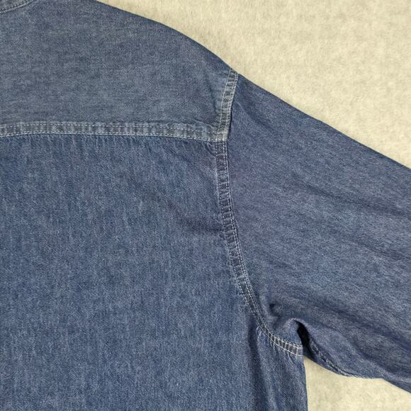 Pepsi-Cola Shirt Mens Size XL Denim Long Sleeve Button Down by Port & Company - Picture 8 of 13